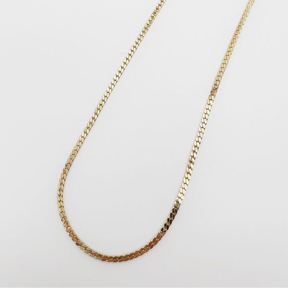 Vintage 23 Inch Gold Chain Flat Link Costume Classic Fashion - Picture 2 of 5